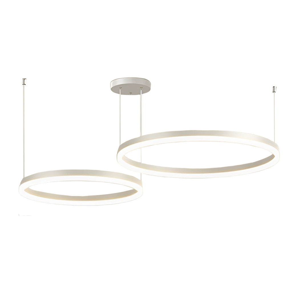 Circular Rings Creative LED 3 Step Dimming White Modern Chandelier Light