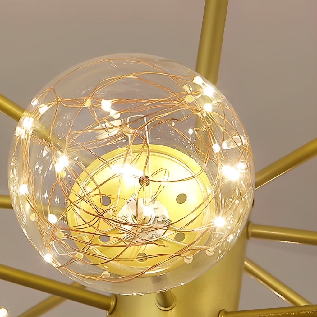 6-light LED Glass Gold Modern Chandelier Kitchen Pendant Lighting