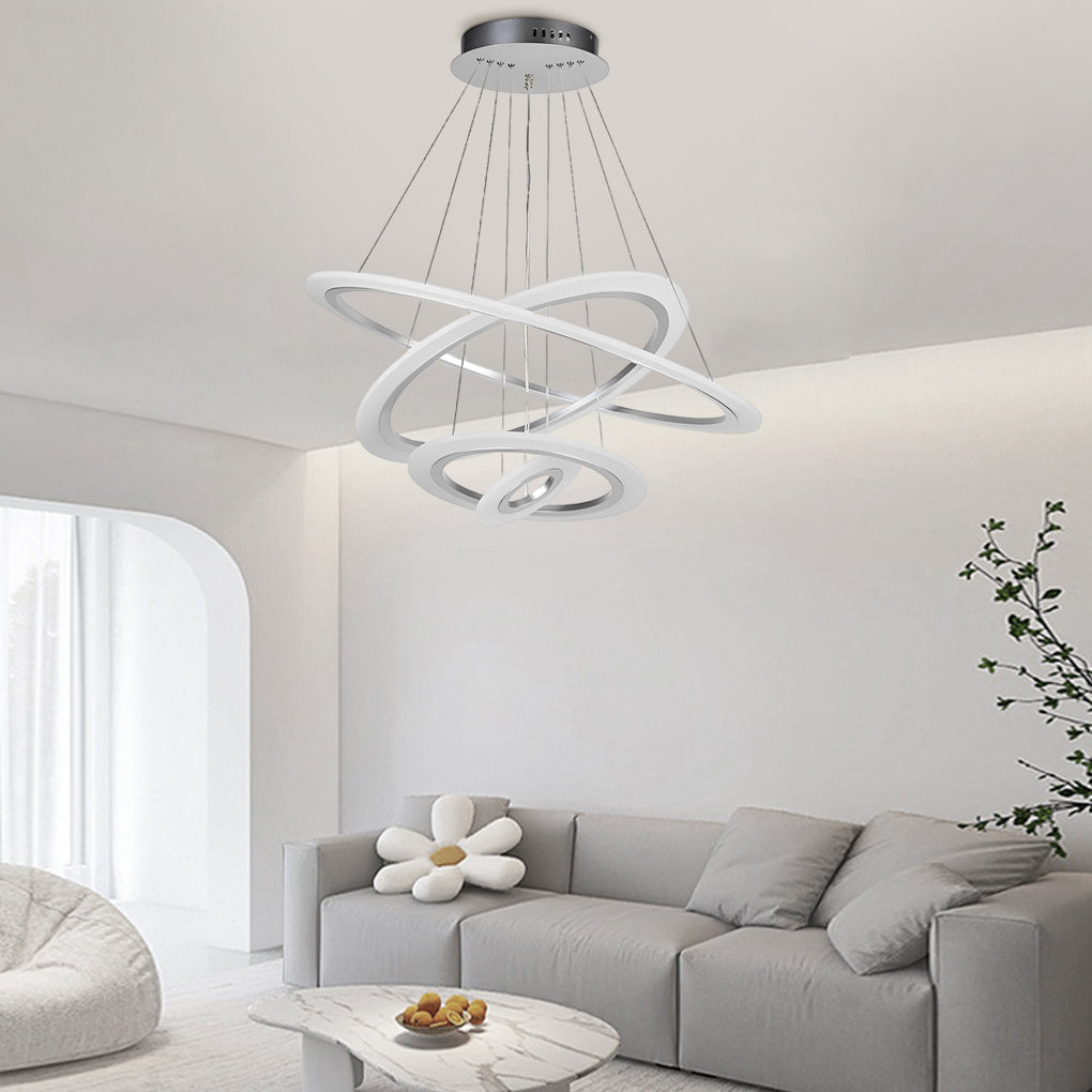 Adjustable 4 Rings LED Modern Chandelier Pendant Lighting