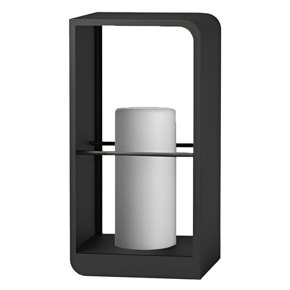 Rectangular Frame Waterproof Black Modern Solar Lights Outdoor Lanterns - Dazuma