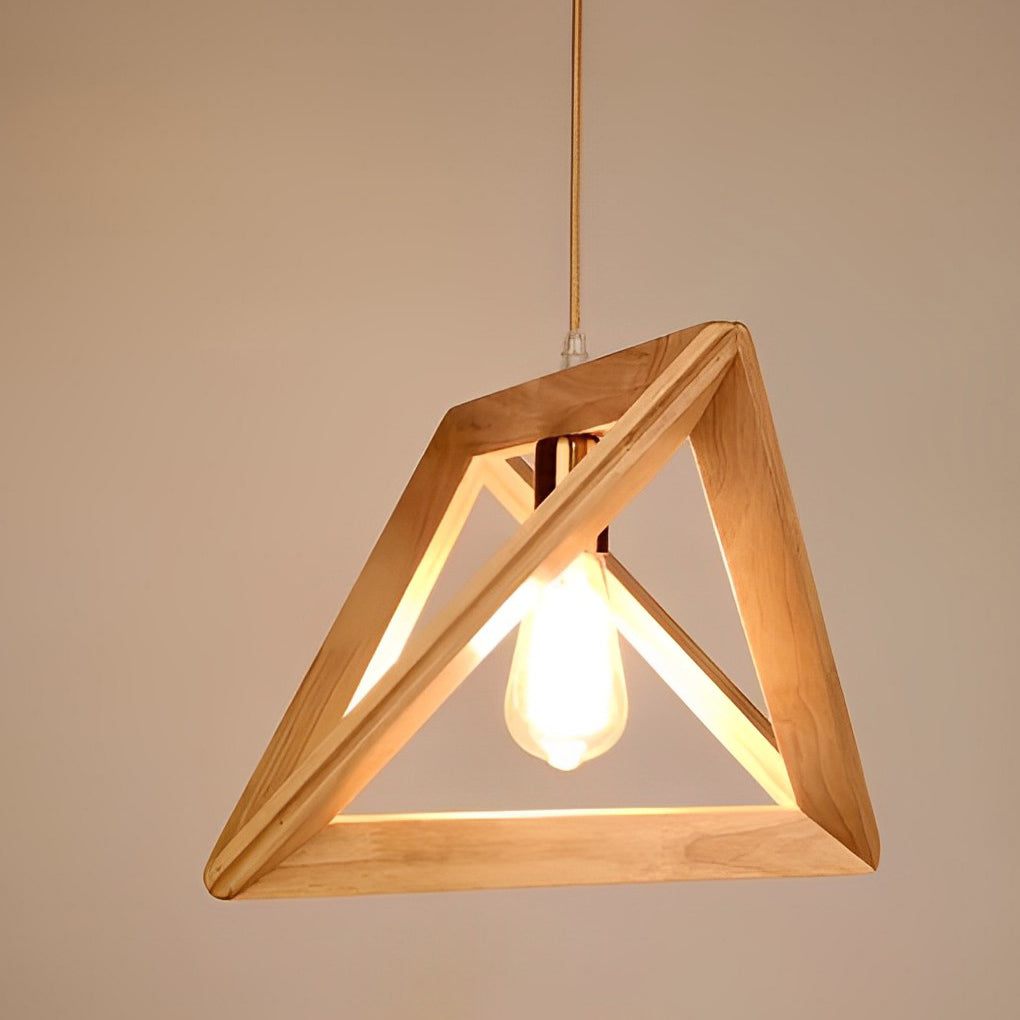 Creative Wood Frame Geometric Art Minimalist Nordic Pendant Lights