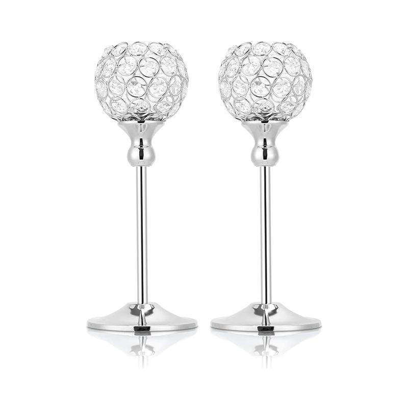 2-Piece Crystal Table Pineapple Candle Holder for Dining Christmas New Year