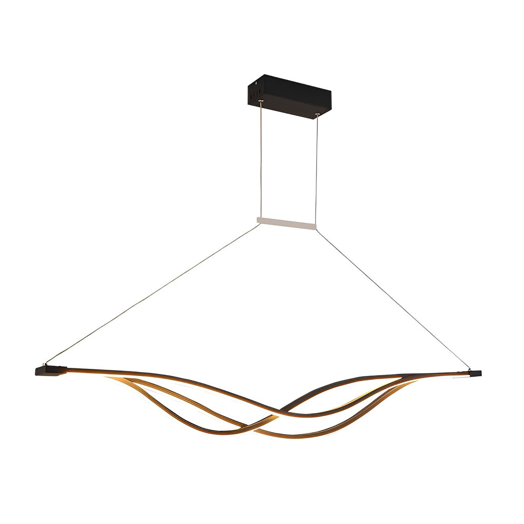 Long Waves Lines Stepless Dimming with Remote Nordic Chandelier Light
