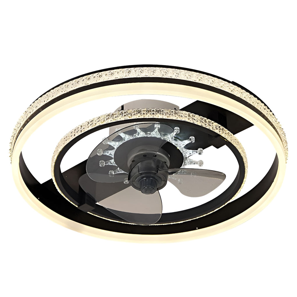 20'' Circular LED Modern Flush Mount Ceiling Fan with Lights