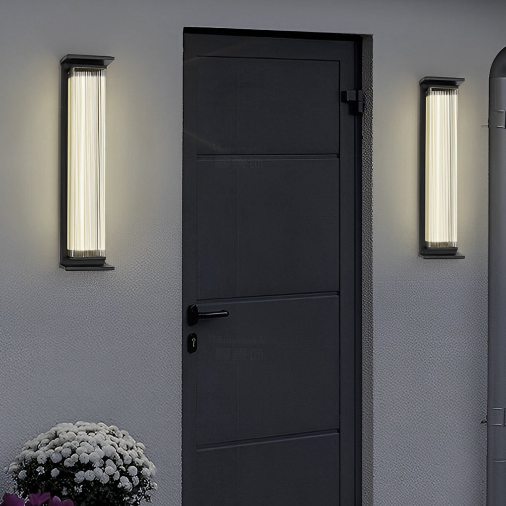 Creative Strip Waterproof Black Modern LED Wall Lamp Outdoor Wall Lights