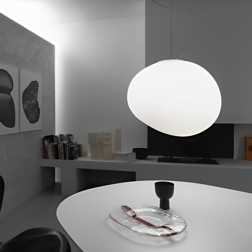 Creative Glass Round Ball LED White Modern Pendant Light Hanging Lamp - Dazuma