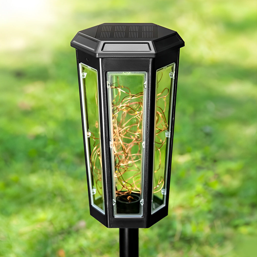 2Pcs Hexagonal Waterproof LED Motion Sensor Outdoor Solar Lawn Lights