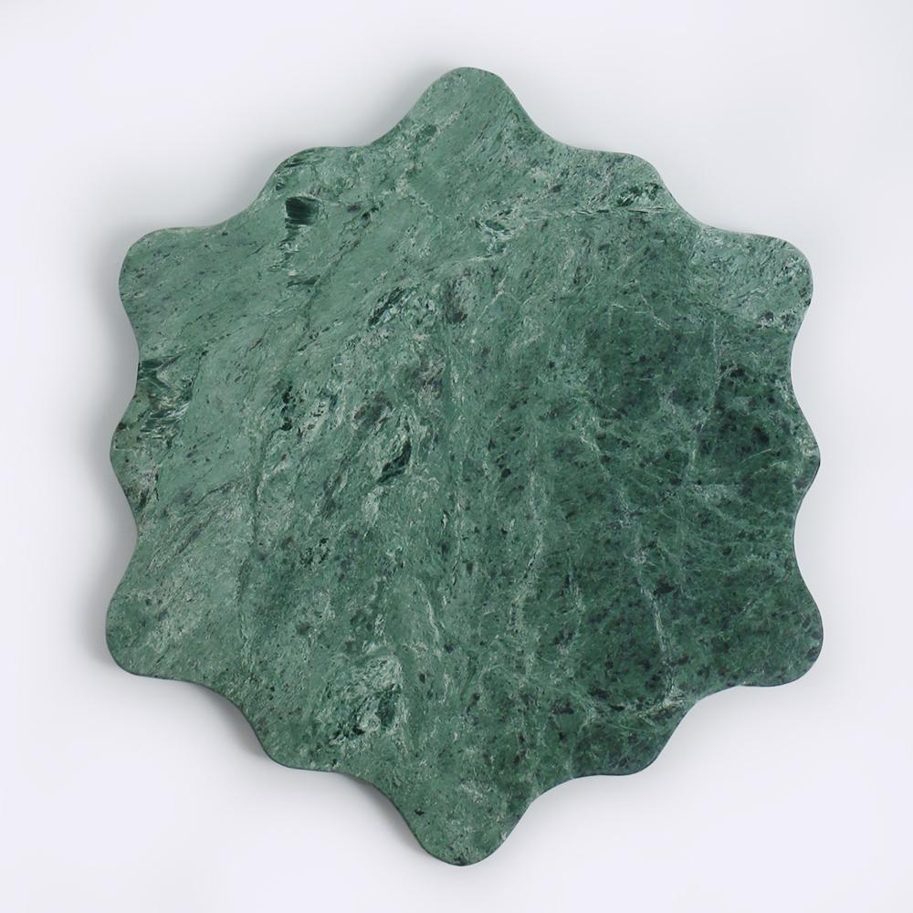 Petal Shape Marble Serving Board Green Fruit Veggie Crudites Platter