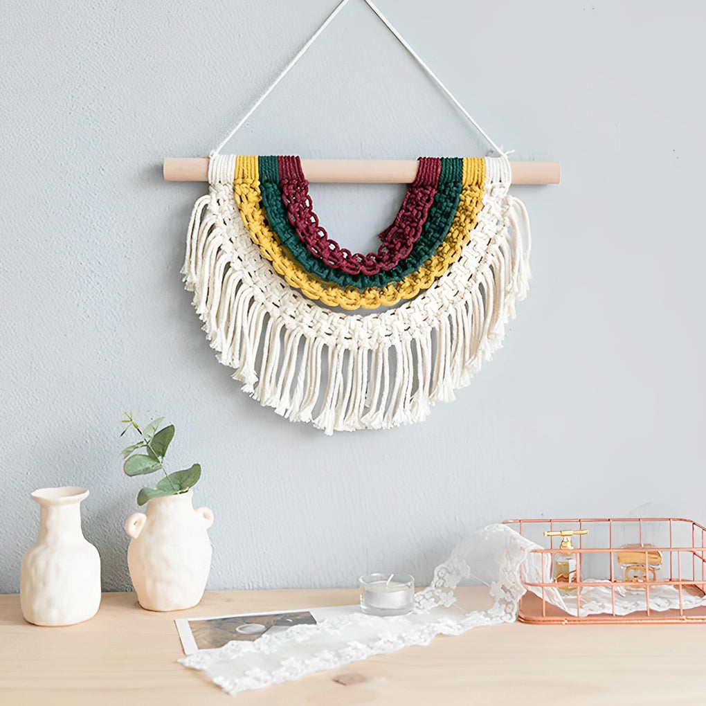 Bohemian Style Spectrum-Colored Semi Wall Hanging