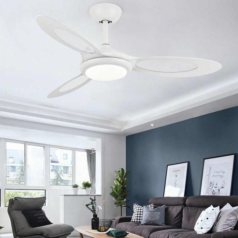 3- Blade Industrial Ceiling Fans with Remote Control LED Lights - Dazuma