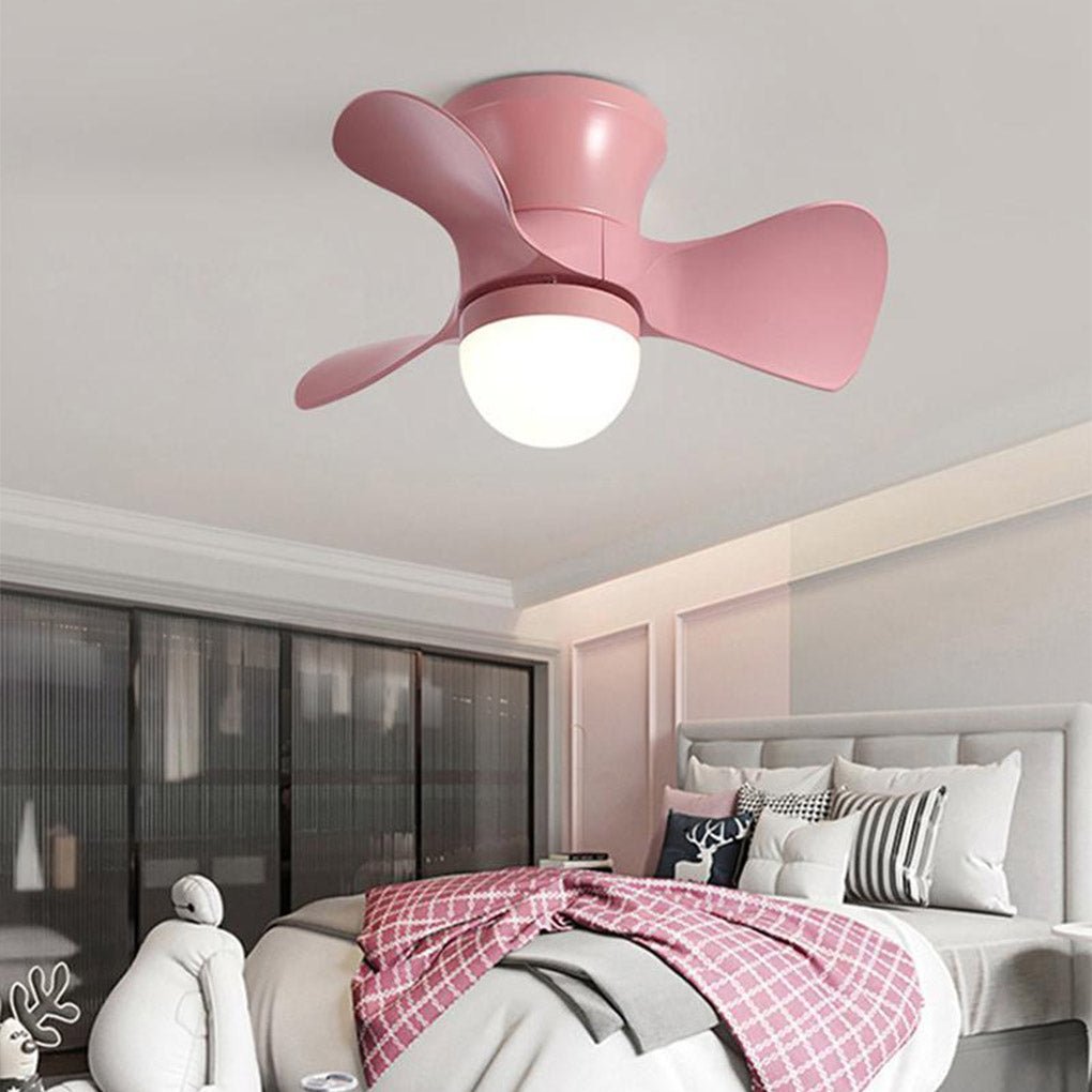Nordic Creative 3-curved Blades LED Small Ceiling Fans with Lights  Farmhouse Flush Mount Ceiling Fans with Chandelier Low Profile Ceiling Fan  Lights – Dazuma