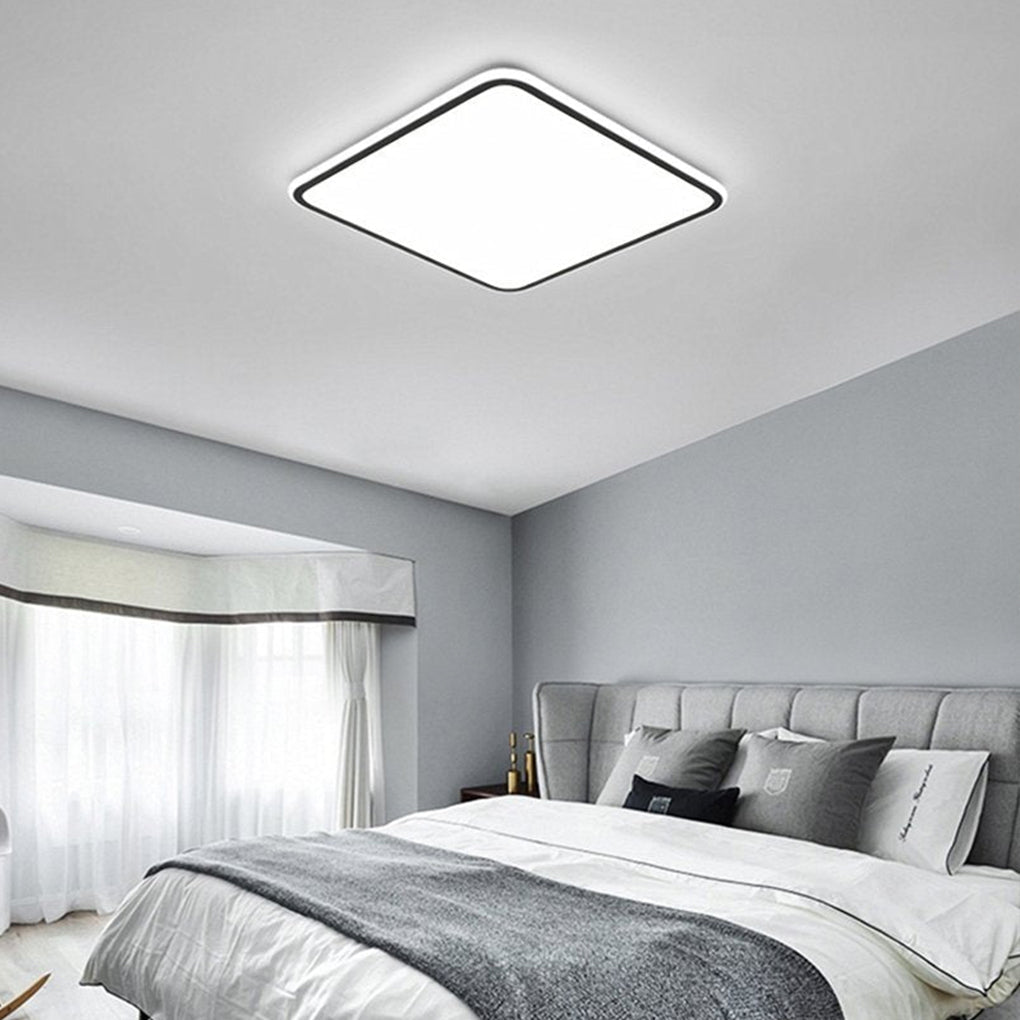 30'' Modern Square Black Frame LED Flush Mount Lights Dimmable Ceiling Lights - Dazuma
