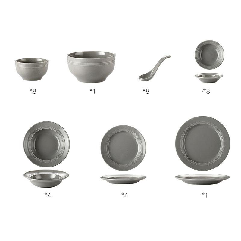 Farmhouse Ceramic Dinnerware Bowls Plates Set