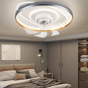 360° Rotatable LED Three - color Light Stepless Dimming Ceiling Fan Lamp with Remote Control