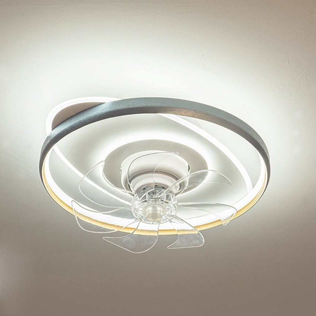 360° Rotatable LED Three - color Light Stepless Dimming Ceiling Fan Lamp with Remote Control