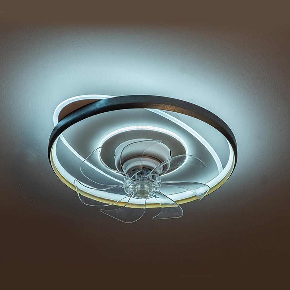 360° Rotatable LED Three - color Light Stepless Dimming Ceiling Fan Lamp with Remote Control