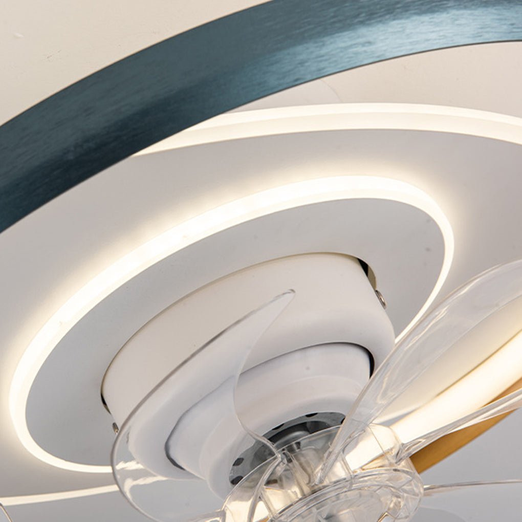 360° Rotatable LED Three - color Light Stepless Dimming Ceiling Fan Lamp with Remote Control