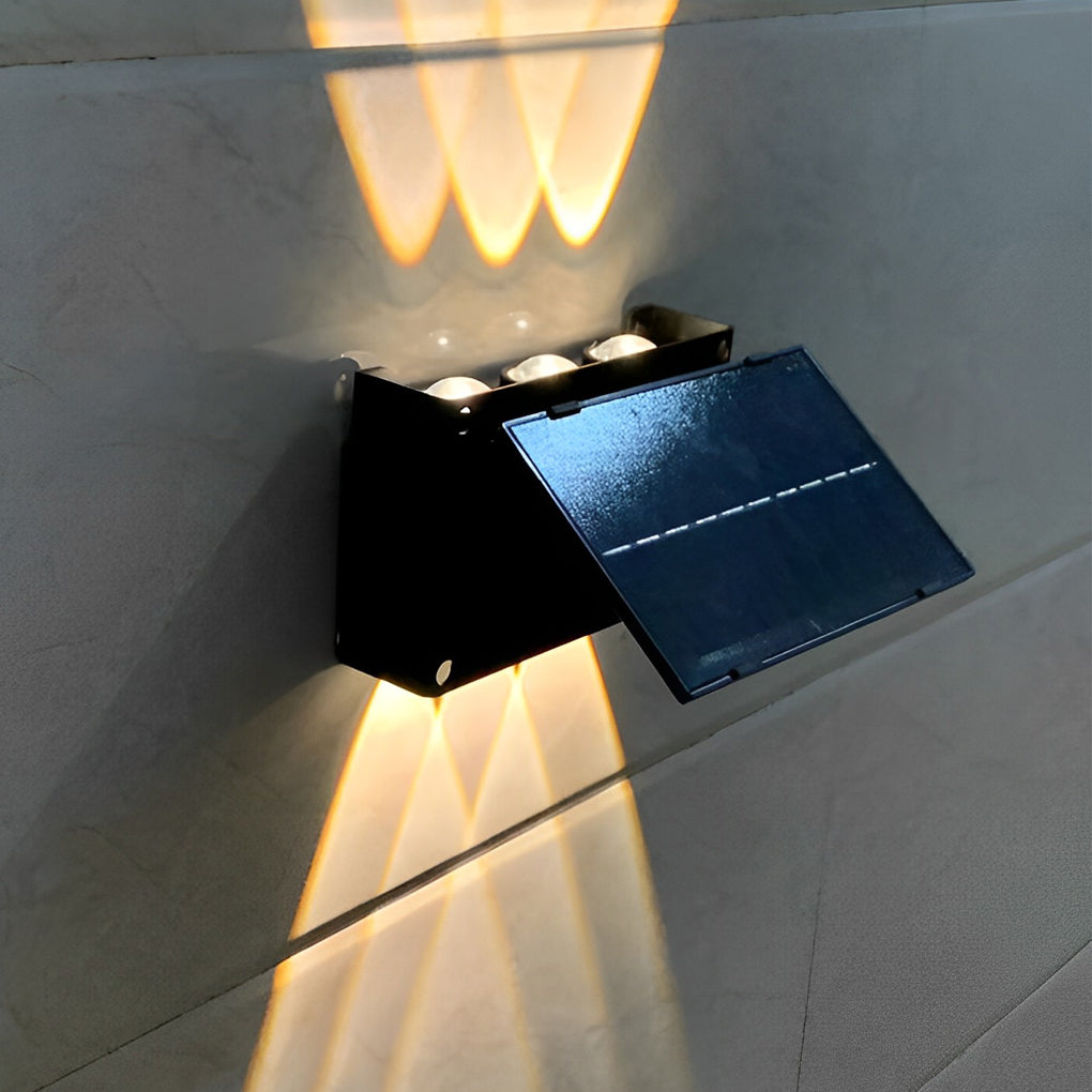 Rectangular Waterproof Up and Down Light LED Modern Solar Wall Lamp