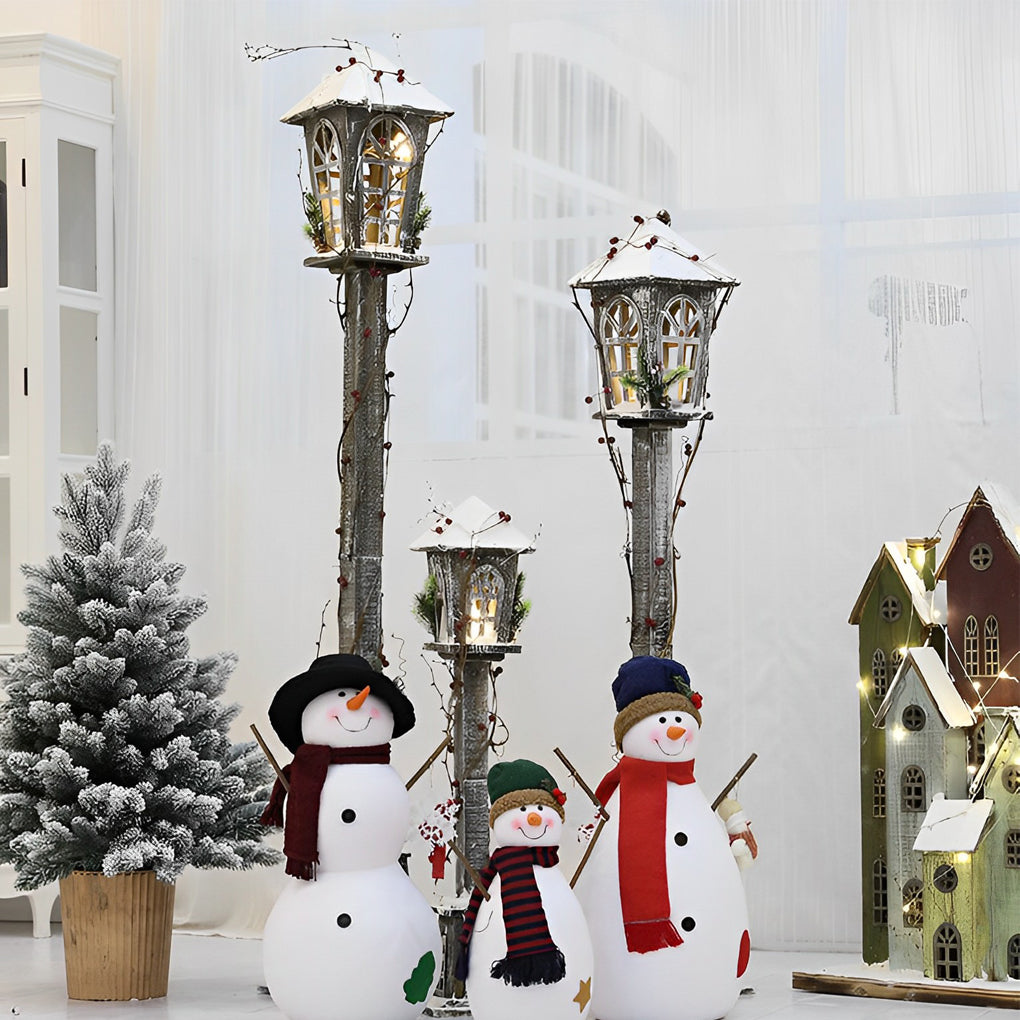 Retro Creative Nordic Christmas Decoration Wood House Street Lamp - Dazuma