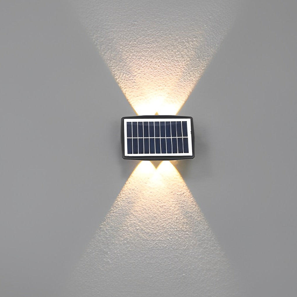 Rectangular Up and Down Lights LED Waterproof Black Modern Wall Lamp