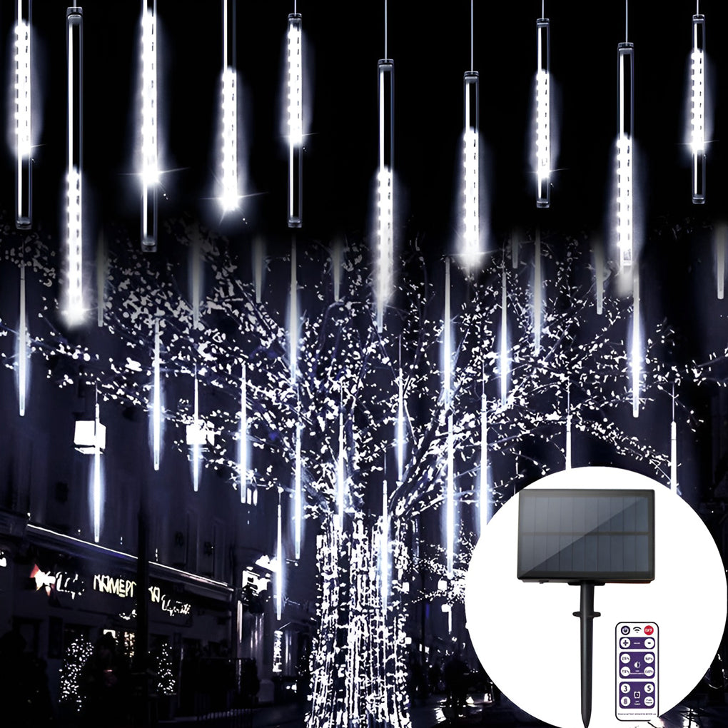 Waterproof Colorful Modern Solar LED Meteor Shower Rain Lights Tree Decor