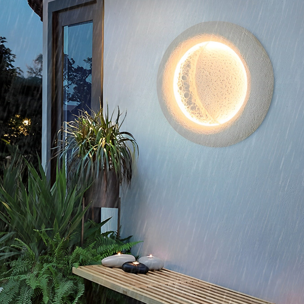 Creative Moon Shaped Waterproof LED 10W Modern Wall Lamp Exterior Decor