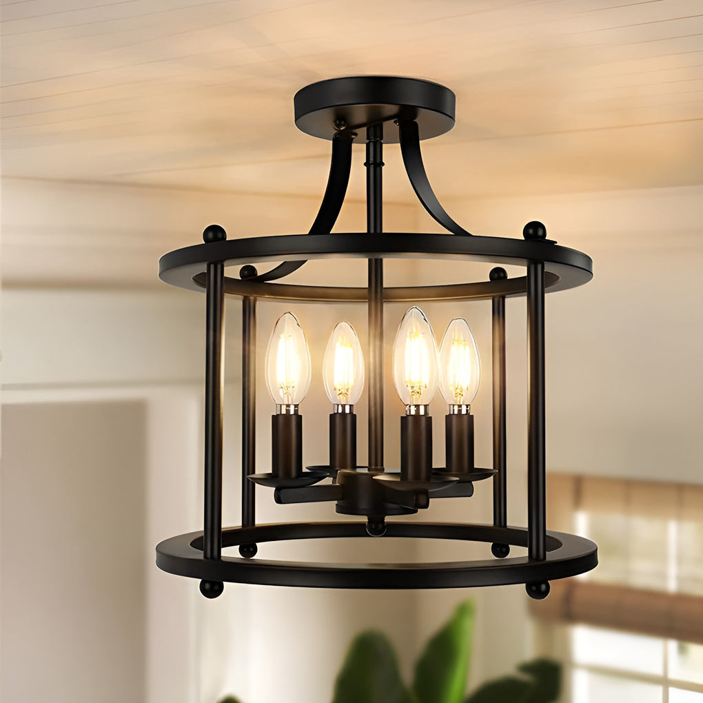 Retro Metal Lantern Design Industrial Style Ceiling Lights Pendant Light - Dazuma