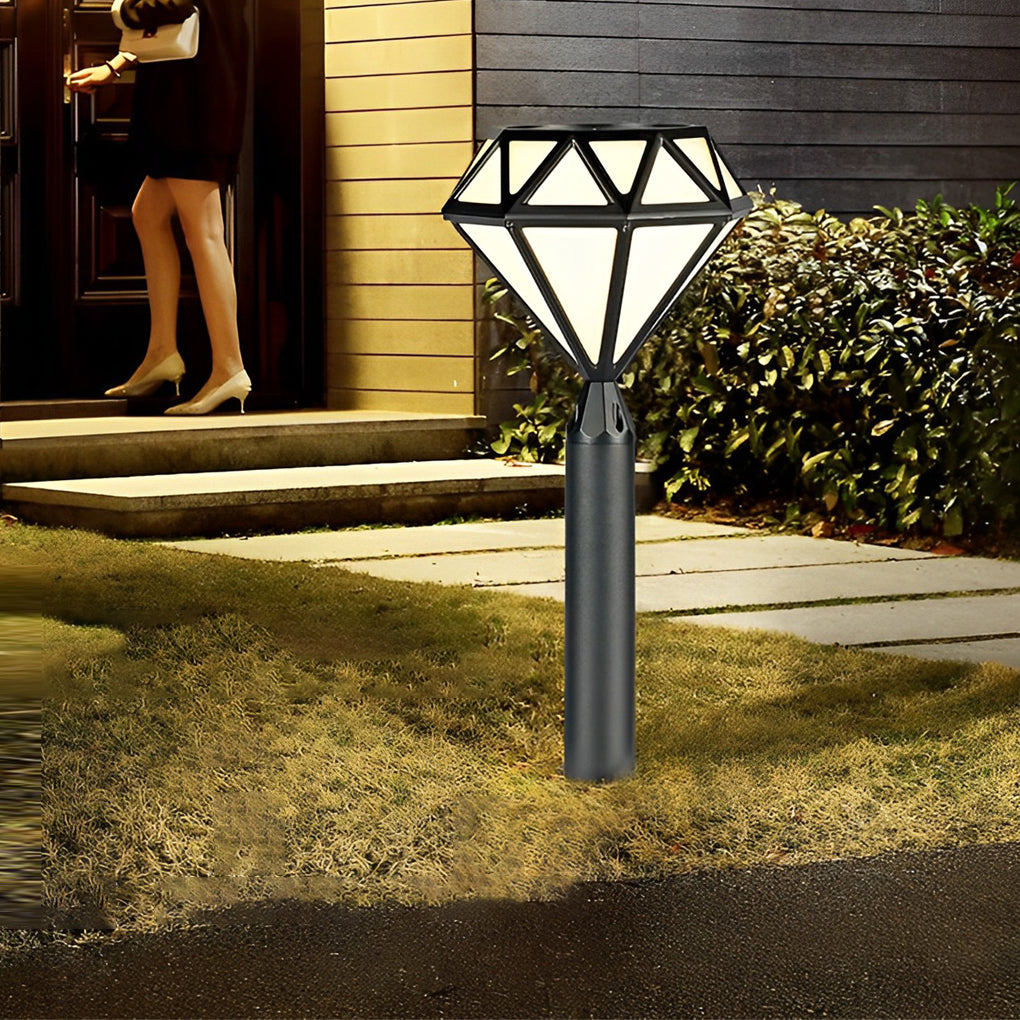Geometric Waterproof LED Intelligent Stable Black Modern Lawn Lamp - Dazuma