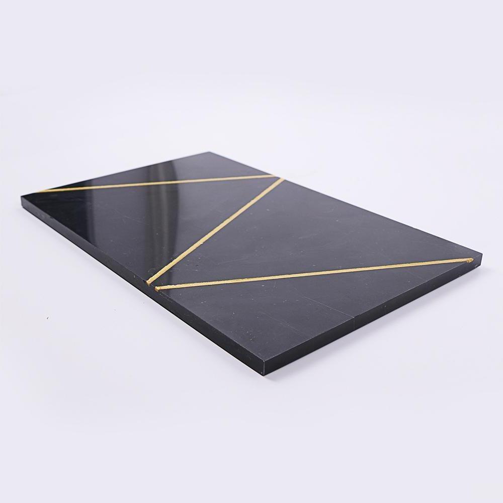 Marble Chopping Board Rectangular Serving Platter Party Snack Platter Black
