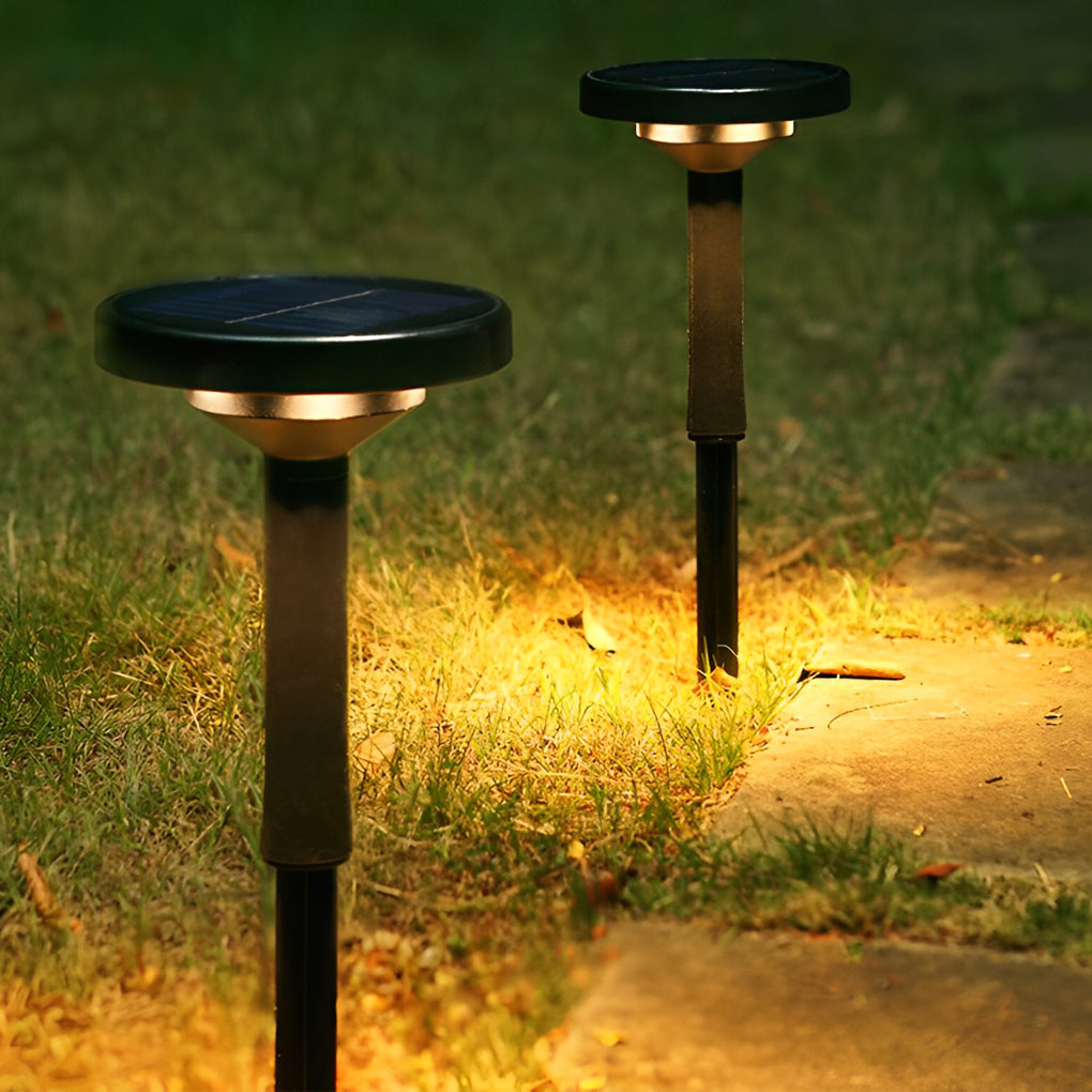 Round Waterproof LED Colorful RGB Modern Solar Lawn Lights Path Light - Dazuma