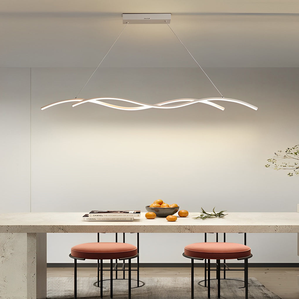 Double Wavy Minimalist LED Creative Modern Chandelier Hanging Ceiling Lamp