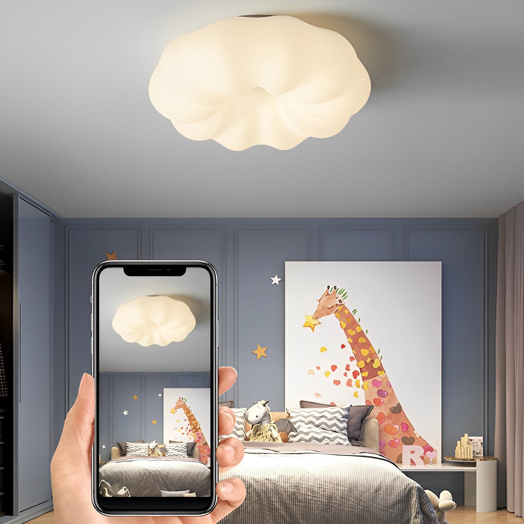 Pumpkin Shape Clouds Stepless Dimming LED White Nordic Ceiling Lights