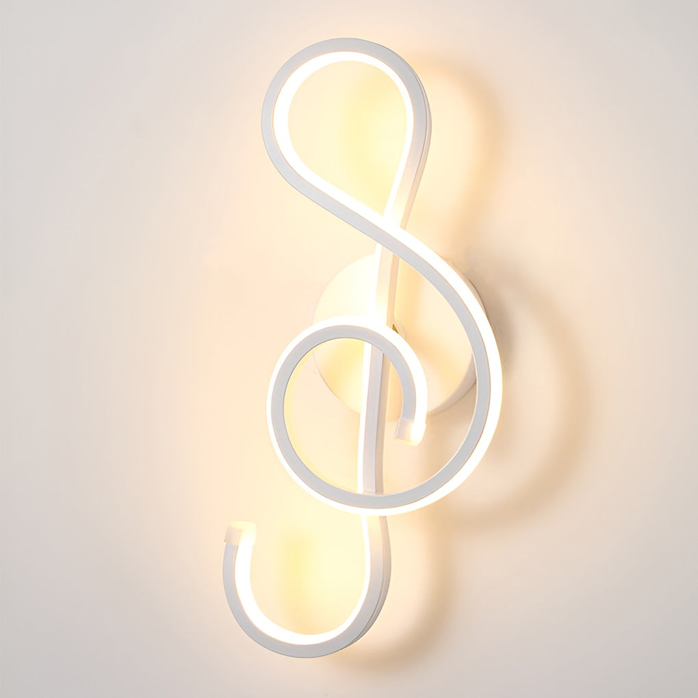 Musical Note Shaped Electroplated LED Modern Wall Sconce Lighting