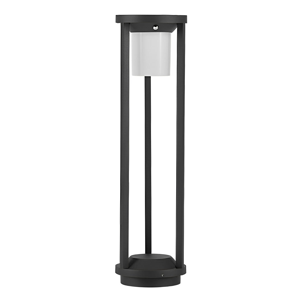 Adjustable Brightness LED Solar Path Lights Outdoor Black Modern Lawn Lamp