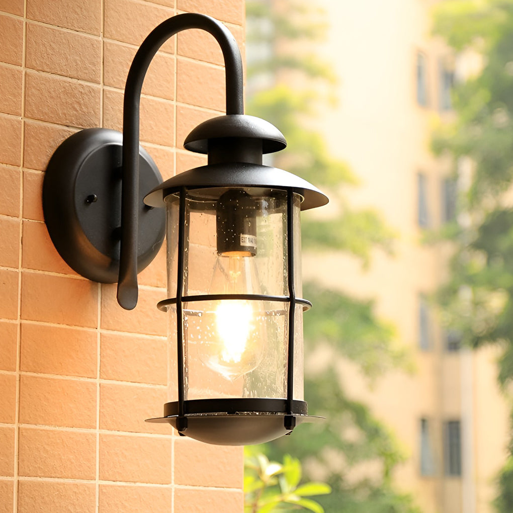 Creative Glass Waterproof LED Black Modern Plug in Wall Sconce Lighting - Dazuma