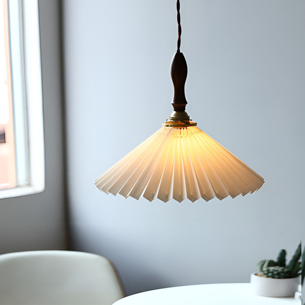Classic Pleated Shaped LED White Nordic Pendant Lights Wall Lamp - Dazuma