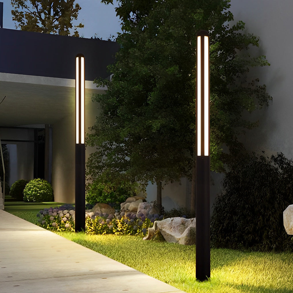 Minimalist Waterproof LED Black Modern Outdoor Pole Lights Public Lighting - Dazuma