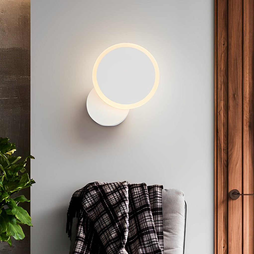 Round Rotatable LED Iron Acrylic Modern Wall Lamp Wall Sconces Lighting - Dazuma