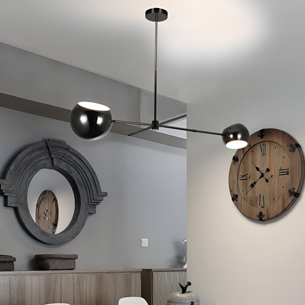 Geometric Linear Electroplating Black Modern Chandelier Hanging Ceiling Lights
