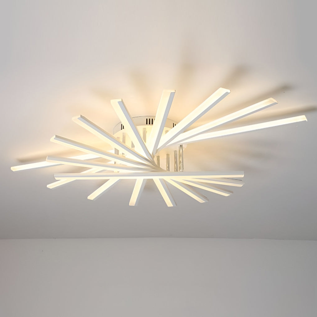 Creative Strip Stepless Dimming LED White Nordic Ceiling Lights Chandelier