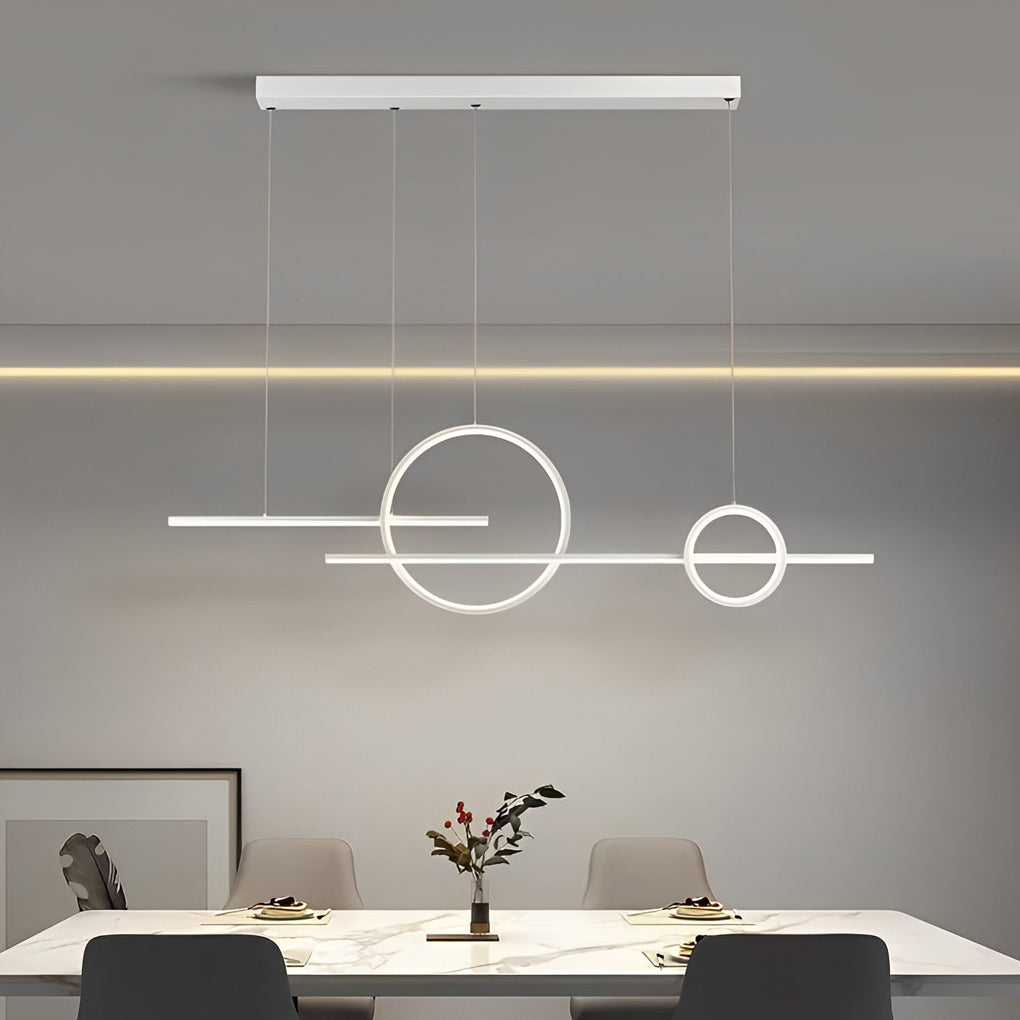 Long Strip Circles Three Step Dimming Stepless Dimmable LED Chandelier - Dazuma