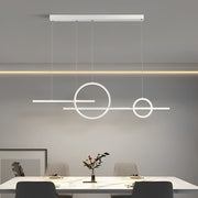 Long Strip Circles Three Step Dimming Stepless Dimmable LED Chandelier - Dazuma