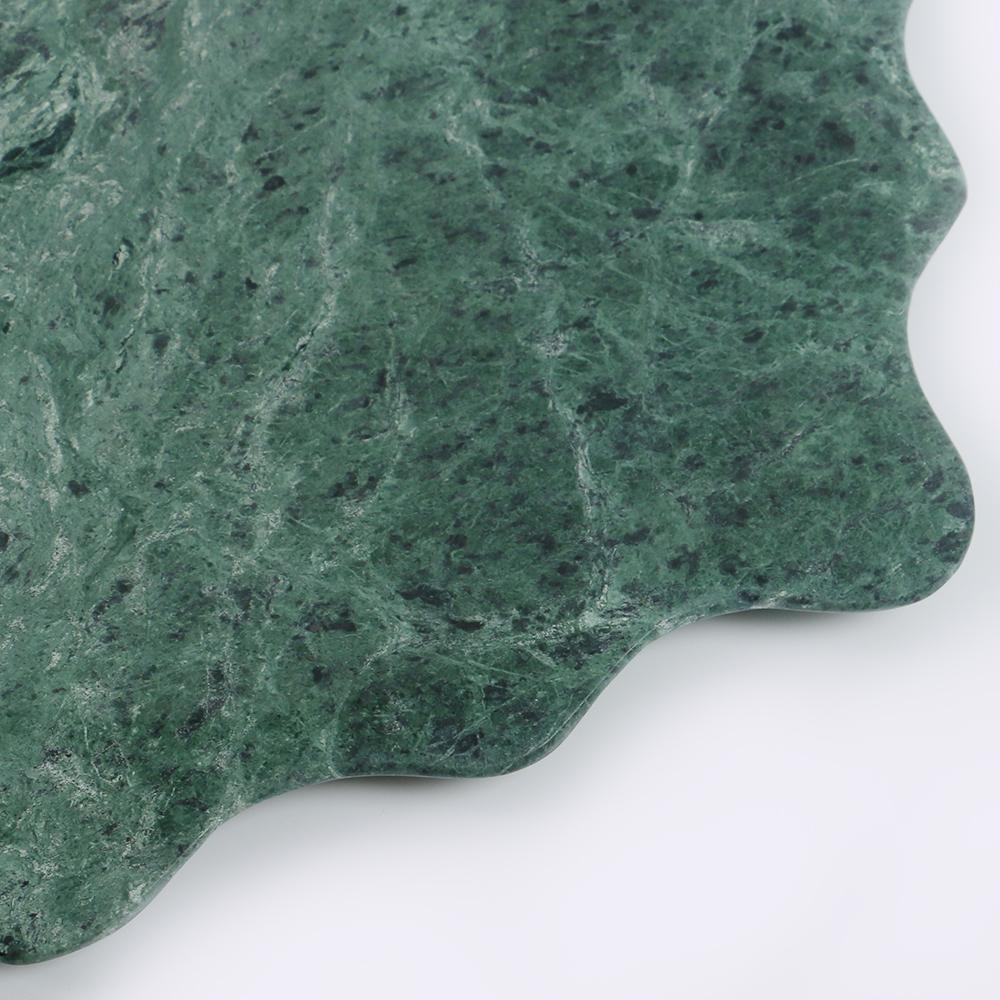 Petal Shape Marble Serving Board Green Fruit Veggie Crudites Platter