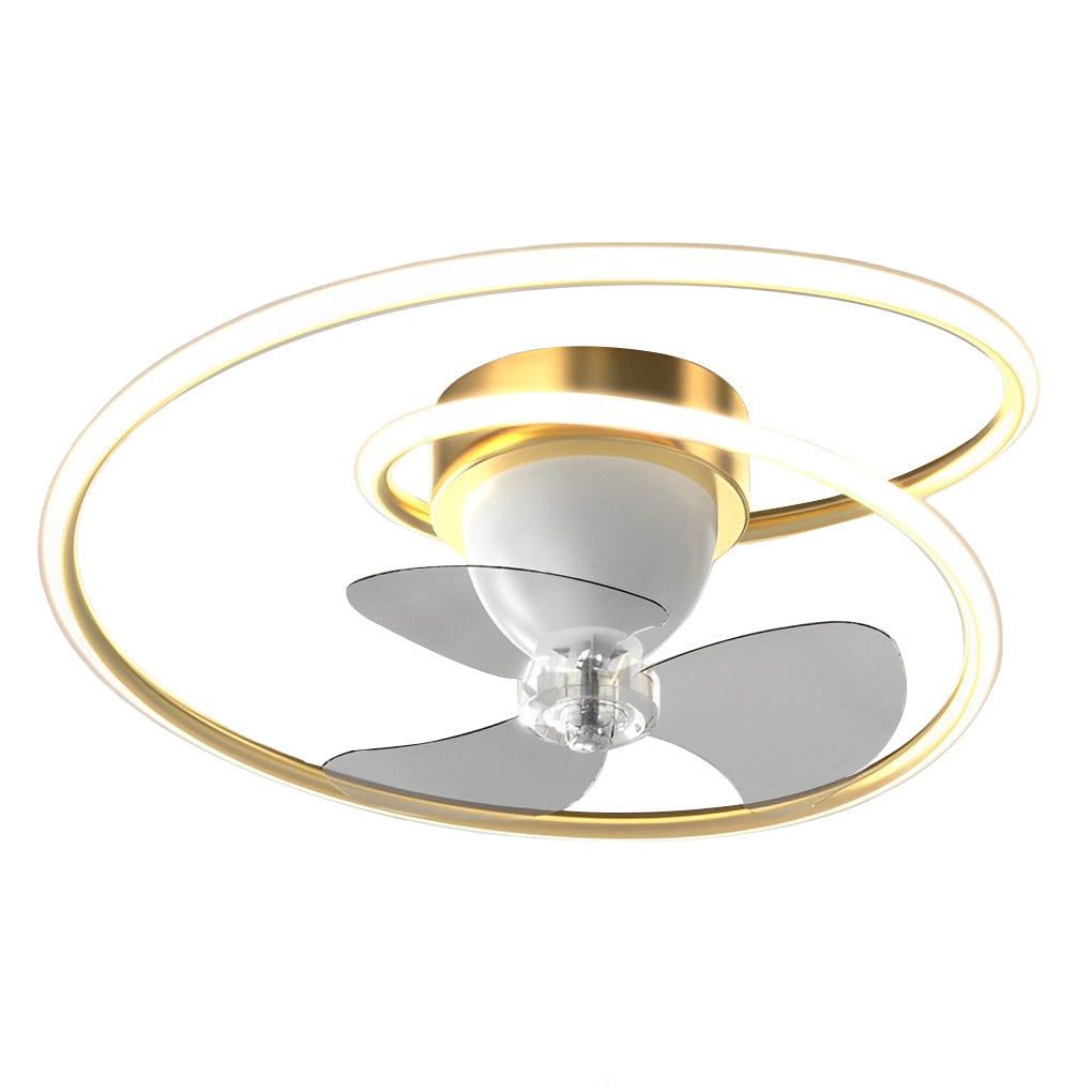Smart 360° Rotating LED Stepless Dimming Timing Modern Ceiling Fans Light