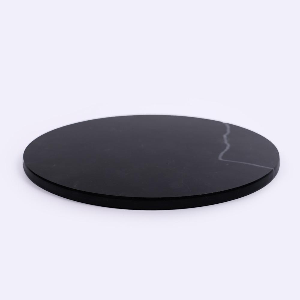 Round Marble Charcuterie Snack Shrimp Platter Cutting Board Black