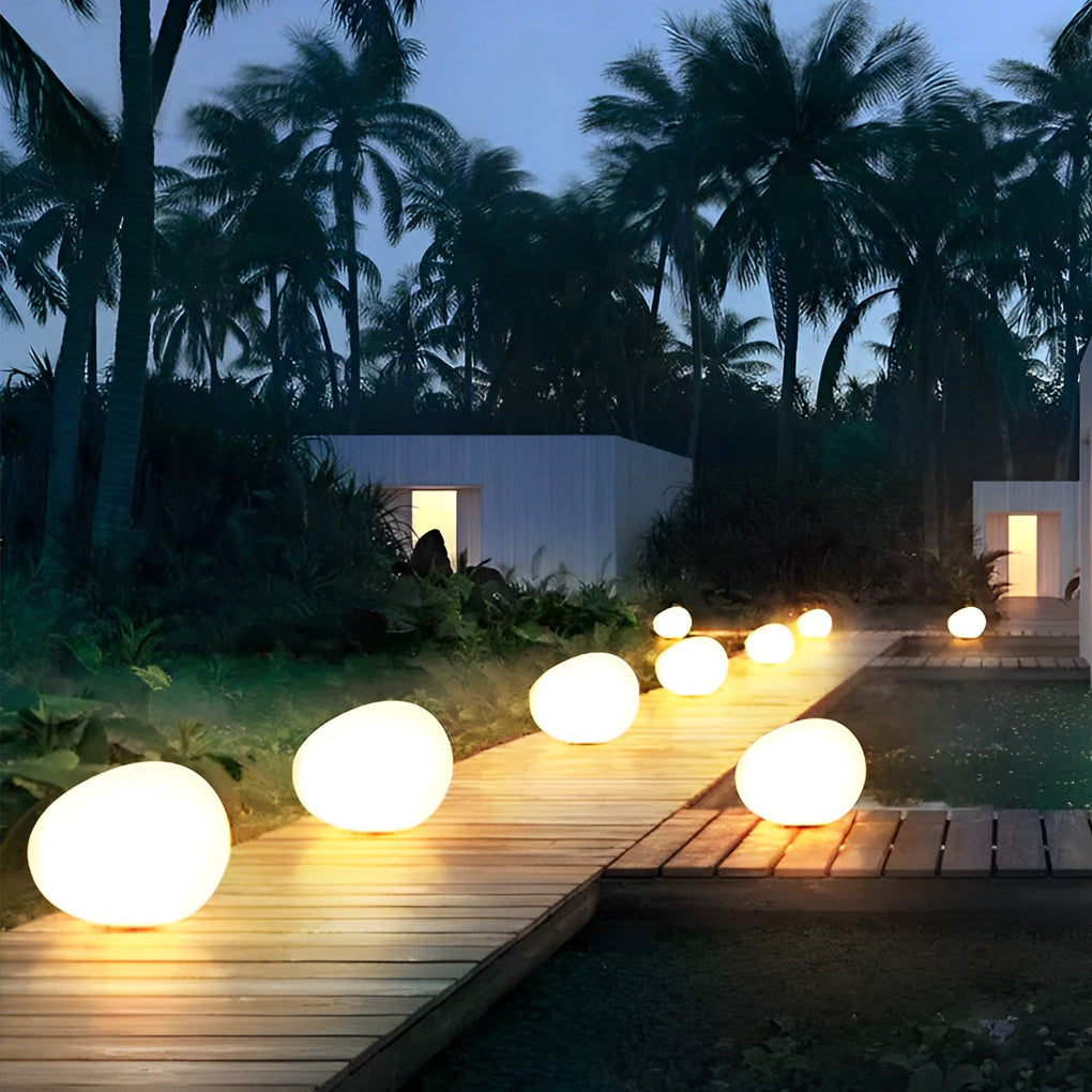 Cobblestone Shaped LED 3 Step Dimming Modern Outdoor Lights Lawn Lamp - Dazuma