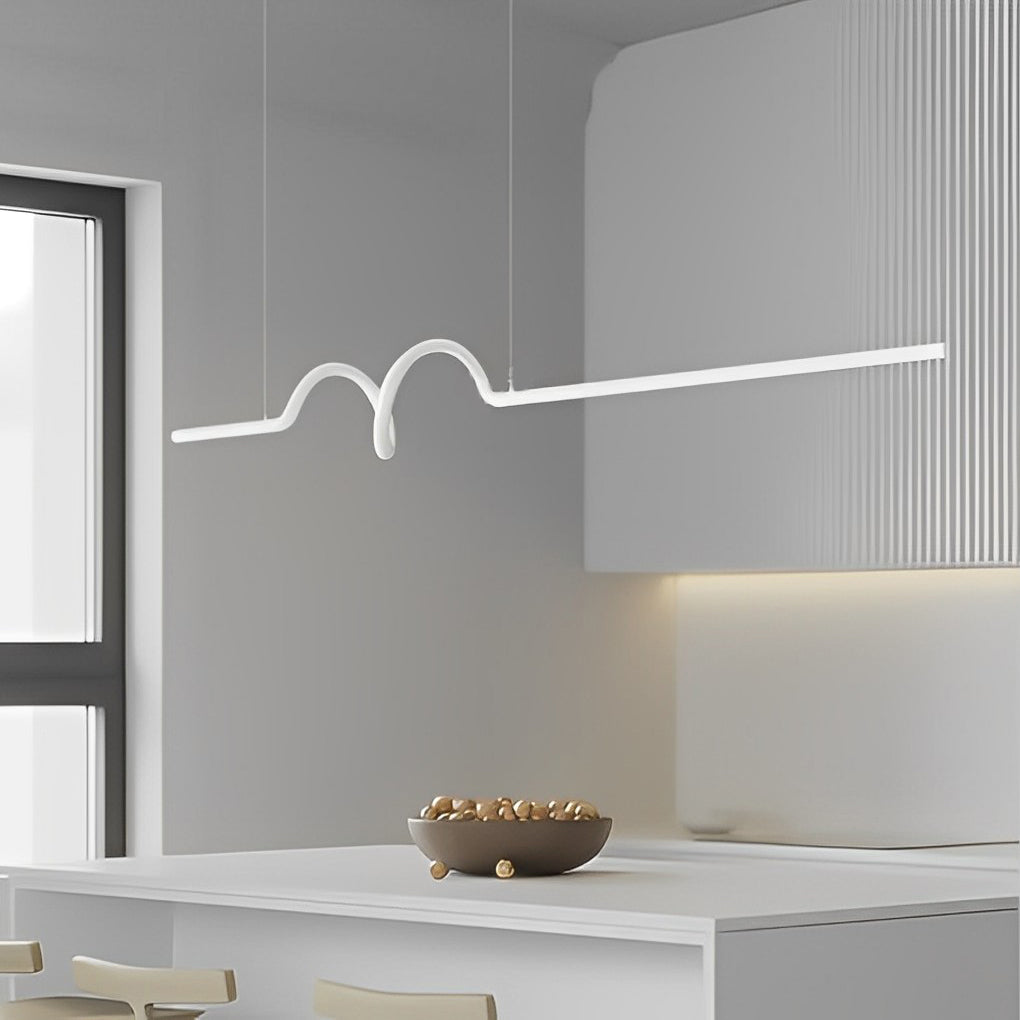 Creative Minimalist Wavy Strip LED Stepless Dimming Nordic Chandelier