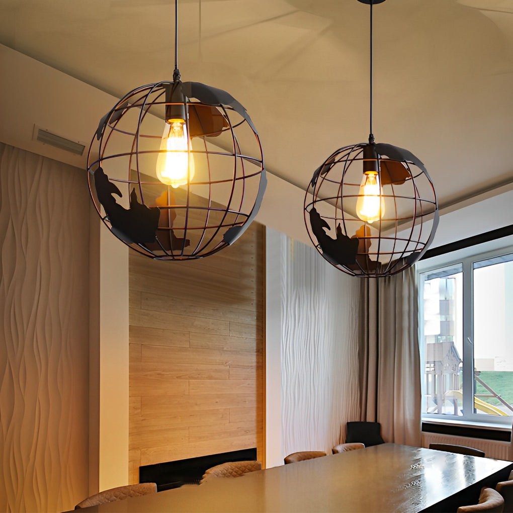 Creative Iron Globe Decorative Retro Industrial Style Chandelier Light - Dazuma
