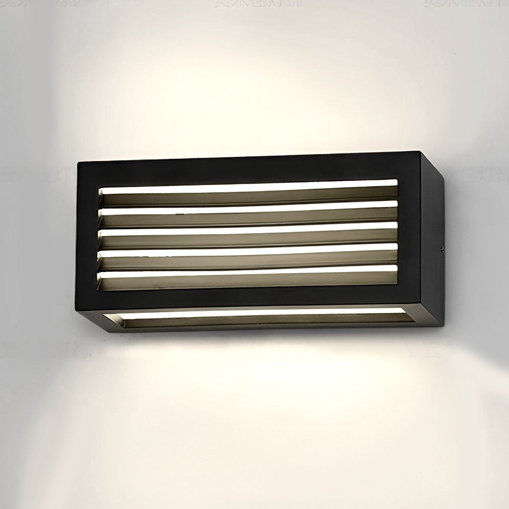 Rectangle Waterproof 12W LED Black Modern Outdoor Wall Sconces Lighting