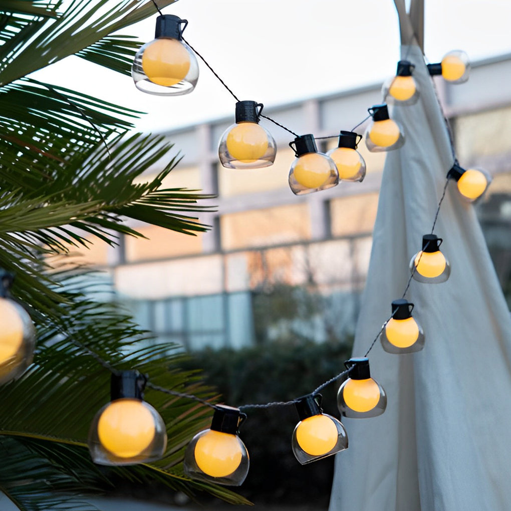 Battery Operated USB Solar 40 Lights LED Bulbs Outdoor String Lights - Dazuma